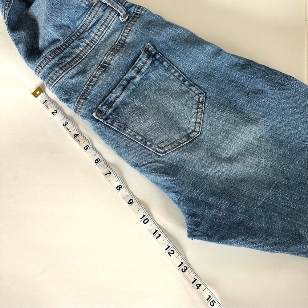 Vanilla Star Blue Wash Denim Distressed Frayed Overall Jeans Y2K Medium - Picture 9 of 12